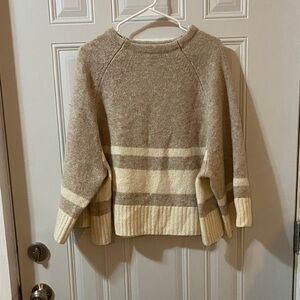 Banana Republic Beige and Cream Striped Sweater